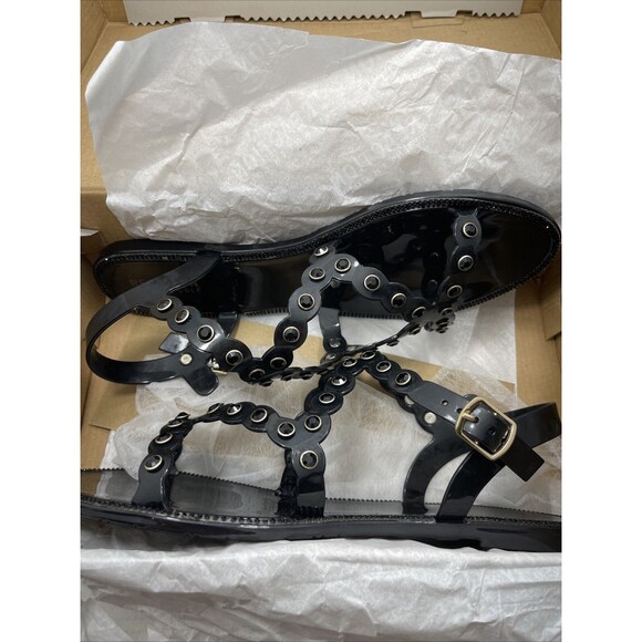 Kenneth Cole Dahlia Jelly Studded Flat Sandals, Black, Women Size 10 #789 - Picture 9 of 9